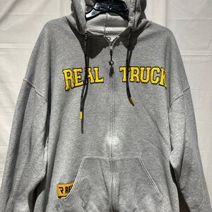Real Truck Gray Sweatshirt with Yellow Logo